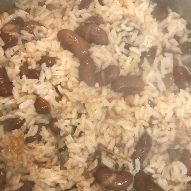 Rice and Peas Tray.