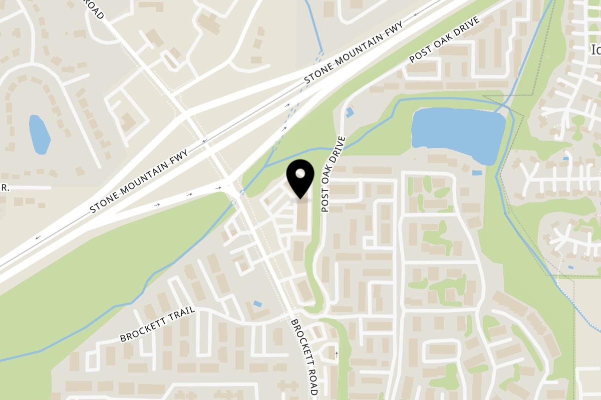 Map showing the location of Jamaica's Finest Kitchen on 1353 Brockett Rd in Clarkston